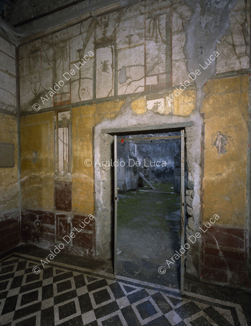 Centenary House. Triclinium with frescoes in the III style