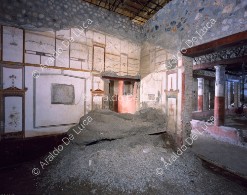 Haus der Casti Amanti. Kabine mit Fresken im Stil der IV.