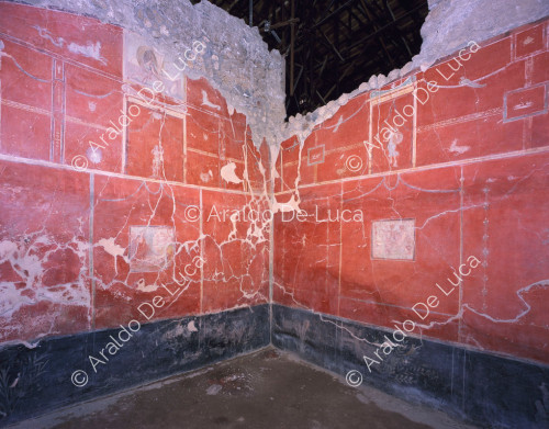 Haus der Casti Amanti. Kabine mit Fresken im Stil der IV.
