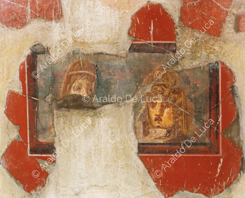 House of Menander. Fresco with theatre masks