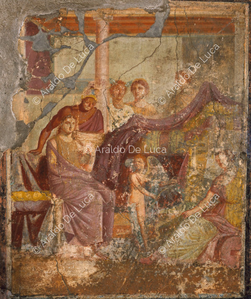 Haus der Ephebe. Täfelchen. Fresko mit Mars und Venus