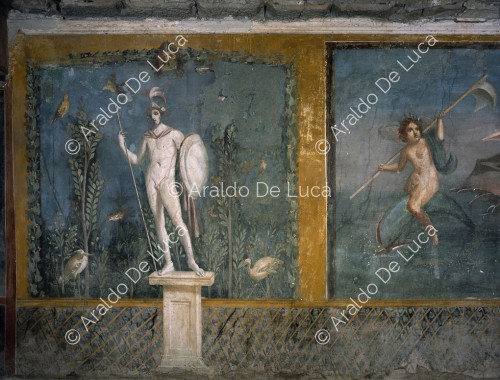 House of Venus in a Shell. Fresco of Venus in a Shell. Detail with Mars