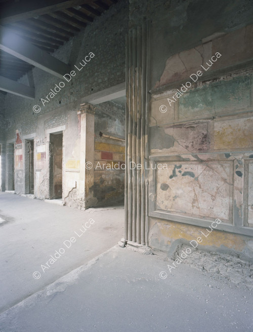 House of Sallust. Atrium decorated with frescoes in the I style
