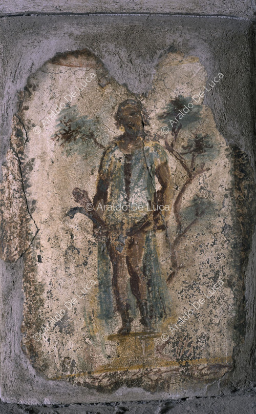 Lupanare. Fresco with Priapus