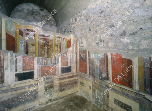 Casa di Fabio Rufo. Cubicolo decorato con  affreschi in II Stile