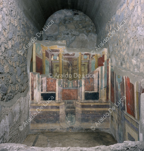 Casa di Fabio Rufo. Cubicolo decorato con  affreschi in II Stile