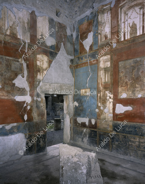 Casa dei Dioscuri. Cubicolo decorato con affreschi in IV stile