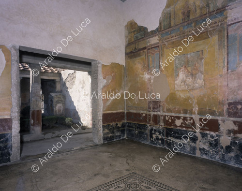 Casa del Poeta Trágico. Oecus con frescos de estilo IV