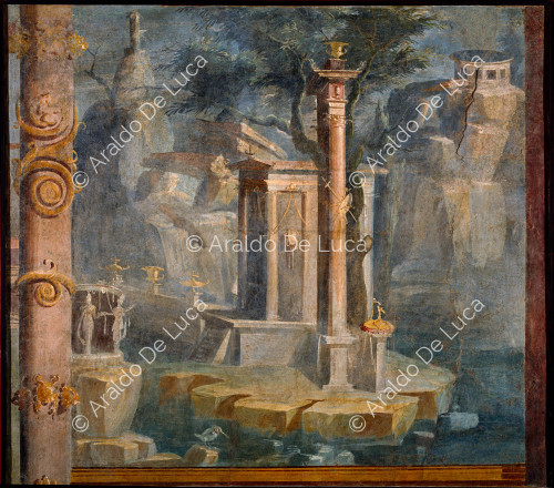 Fresco with landscape