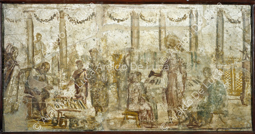 Fresco with sale of tools, pots and shoes