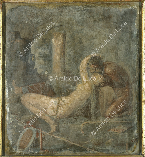 Fresco with Satyr and Maenad
