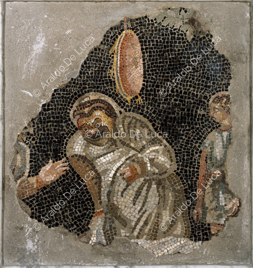 Mosaic with comedy scene