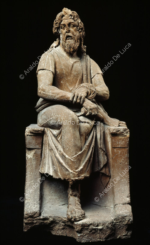 Clay statuette of the philosopher Antisthenes