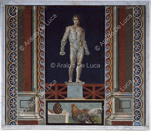 Mosaic with boxer and cock