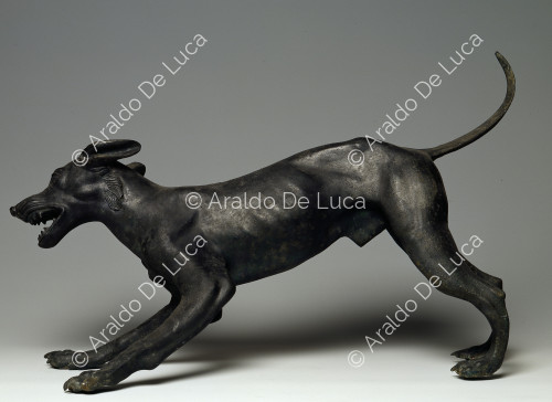 Bronze dog statue