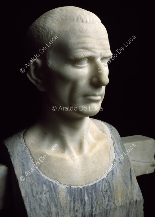 Marble bust portrait of a man