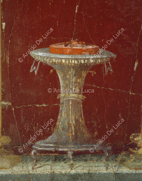 Villa of Oplonti. Cubicle. Fresco. Detail with perfume burner