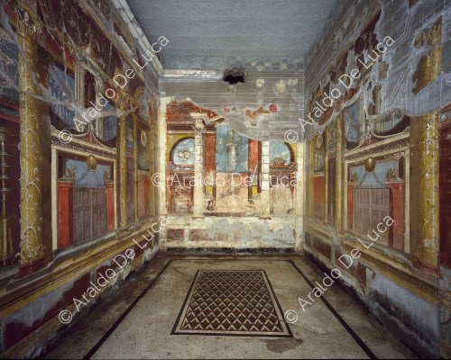 Villa von Oplonti. Triclinium. Fresko