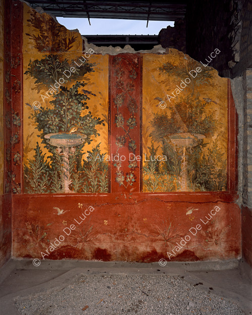 Villa de Oplonti. Ninfeo. Fresco. Detalle con fuente