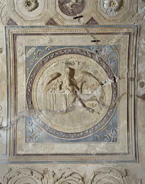 Bains du Forum. Tepidarium. Détail avec Ganymède