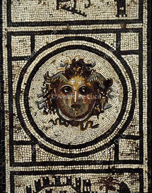 Mosaic with Medusa. Detail