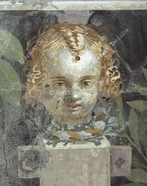 Fresco with paradeisos. Detail with Erma