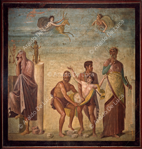 Fresko mit der Opferung der Efigenia