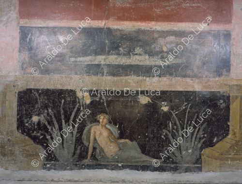 House of Meleager. Corinthian Oecus. Fresco with Maenads