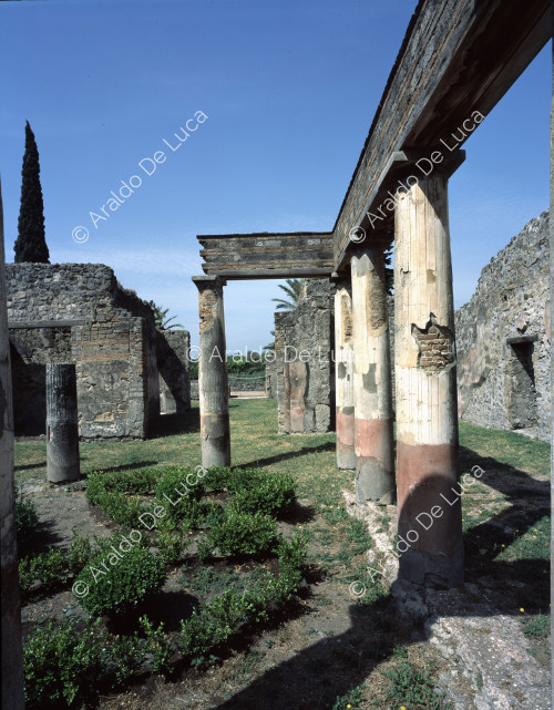 Villa des Diomedes. Peristyl. Detail mit Säulen
