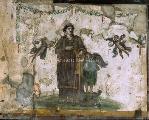 Via dell'Abbondanza. Taller de Verecundus. Fresco con Venus pompeyana