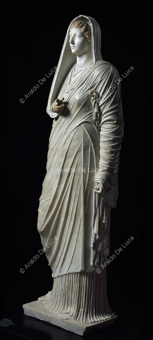 Estatua de mármol de Livia. Detalle del busto