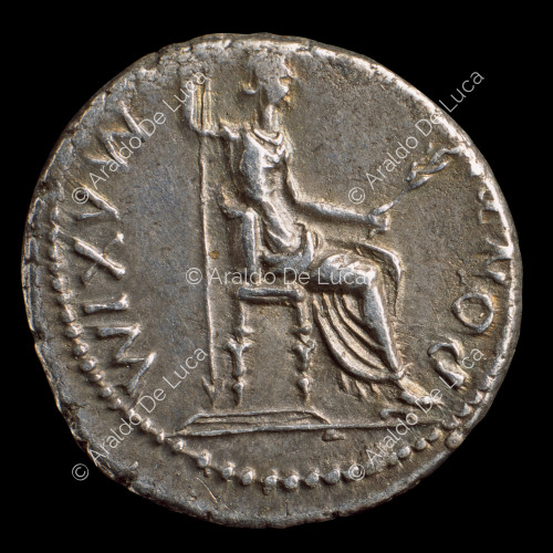 Livia seated leaning on a sceptre with twig