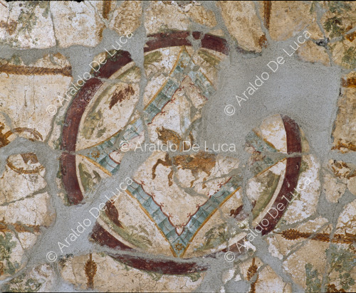 Casa de Julio Polibio. Peristilo. Frescos de la bóveda. Detalle con centauro