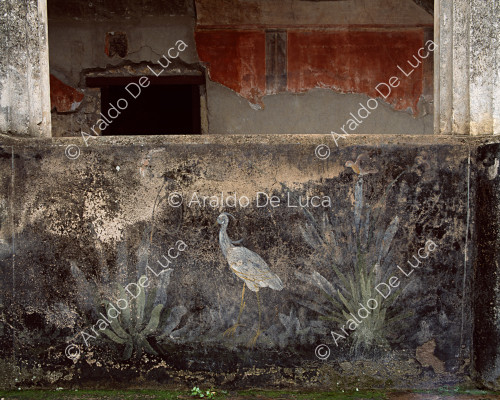 House of Menander. Peristyle. Fresco with heron