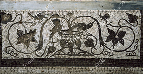 House of Menander. Mosaic of the small atrium of the Baths