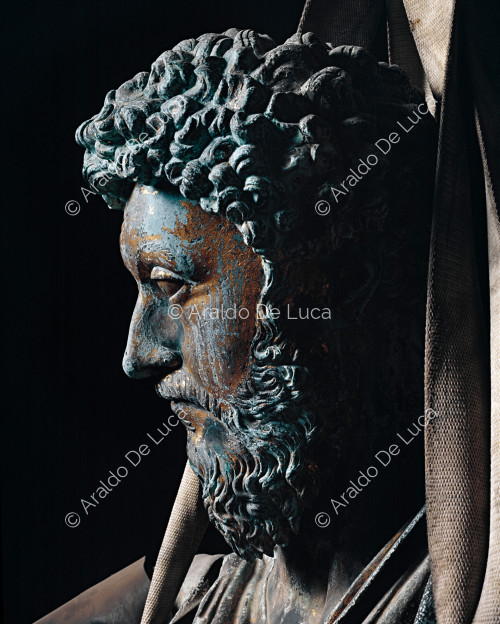 Equestrian statue of Marcus Aurelius. Detail
