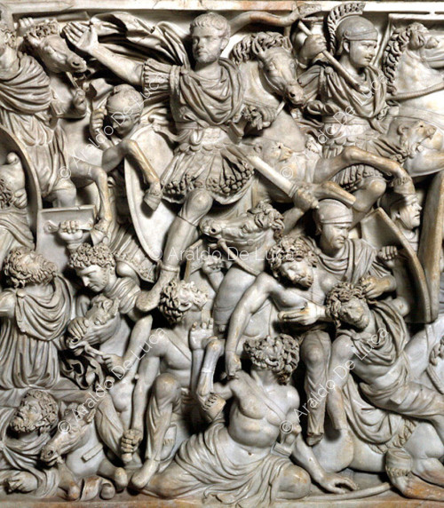Sarcofago Ludovisi con scena di battaglia tra romani e barbari ostrogoti