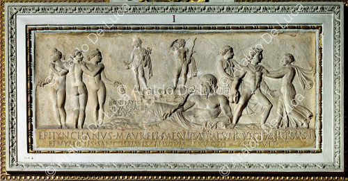 Sarcophagus with scene of nymphs and springs