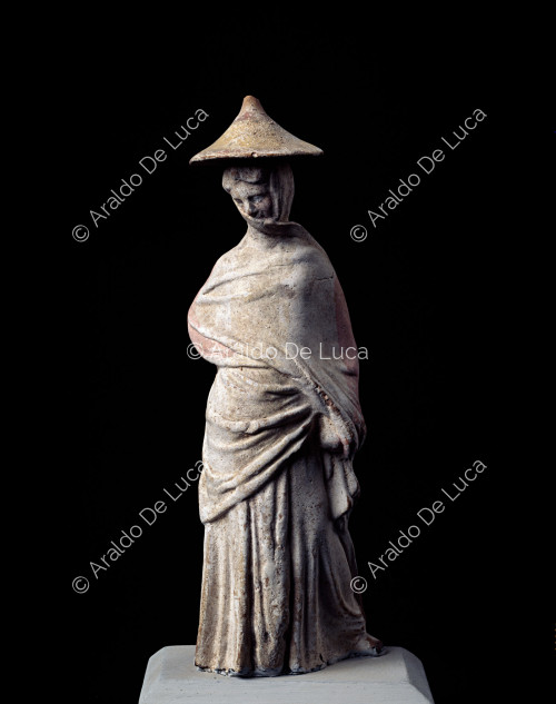Tanagra-style terracotta statuette