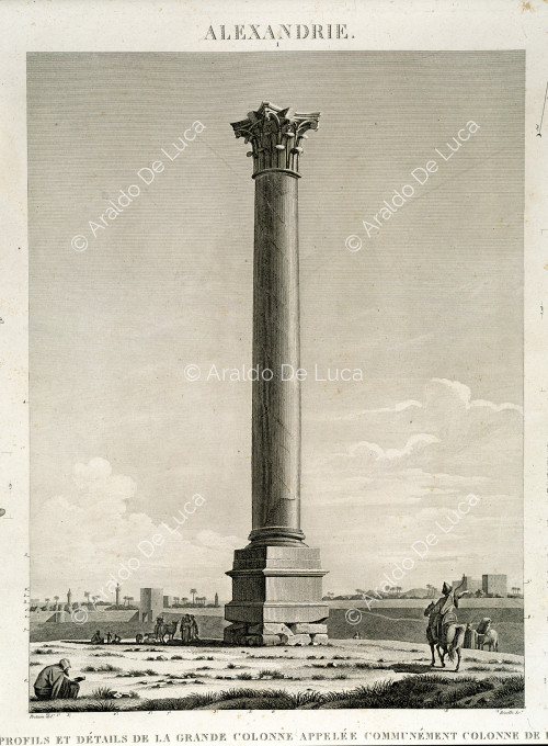 Pompey's column: engraving