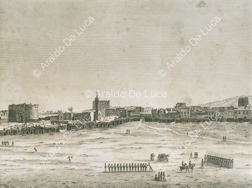 Alessandria: veduta della città con armata francese