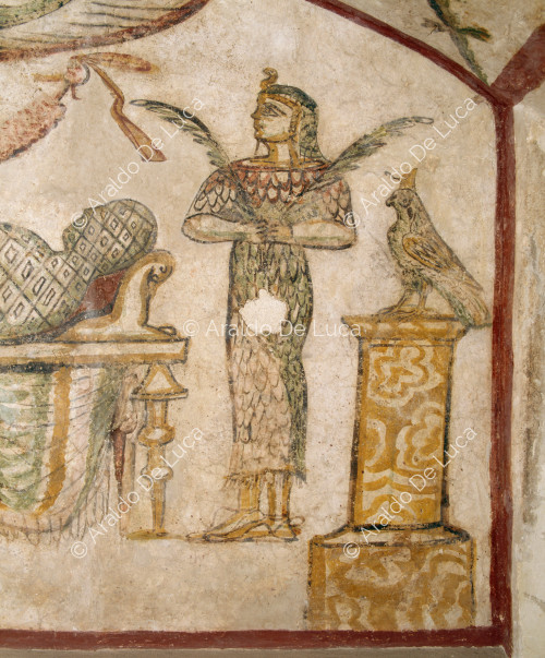 Tombe peinte de Tigrane : détail de la niche centrale