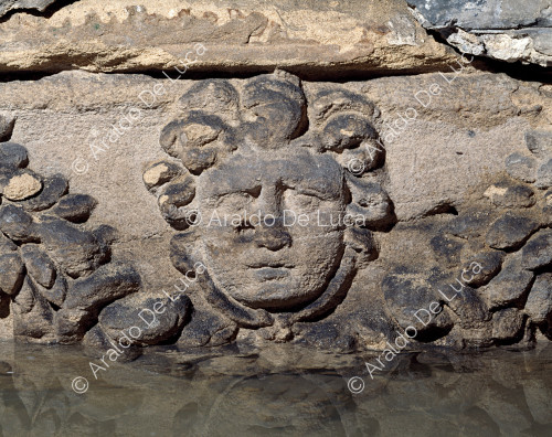 Detail eines Reliefs aus der Katakombe von Kom El Shoqafa
