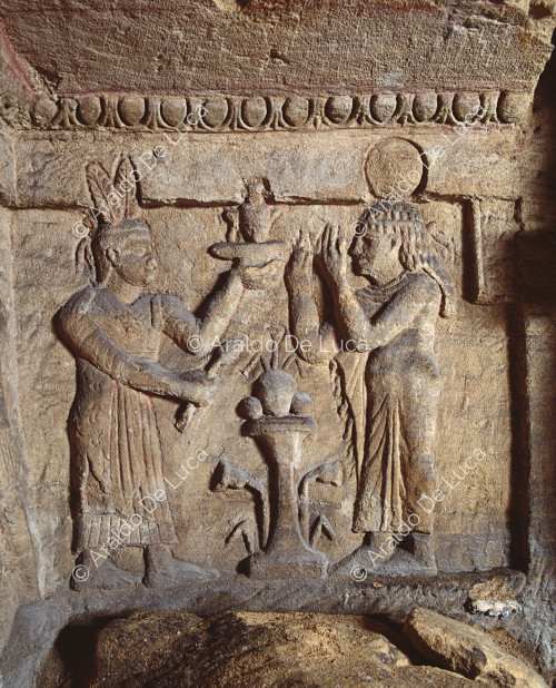 Relief aus der Katakombe von Kom El Shoqafa