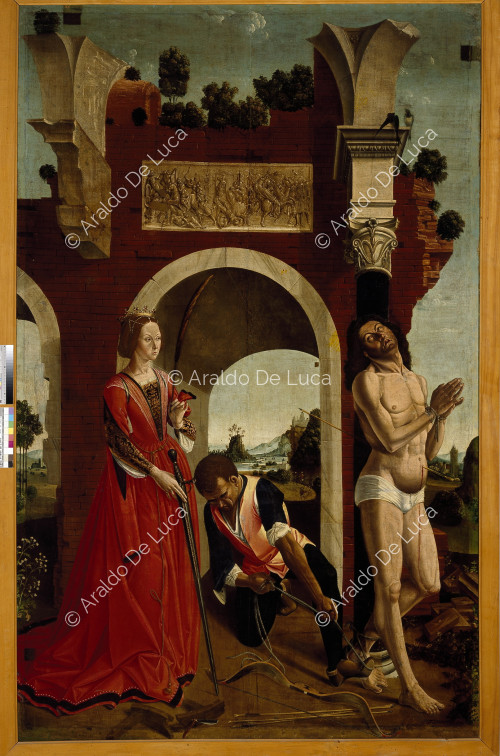 Der heilige Sebastian mit der heiligen Katharina