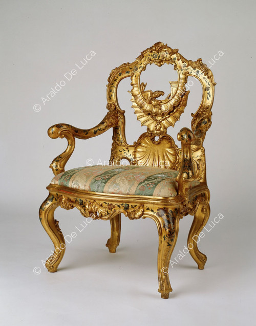 Venetian-style lacquered armchair
