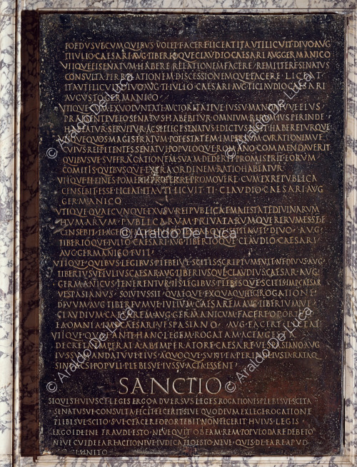 Inscription Lex de Imperio Vespasiani