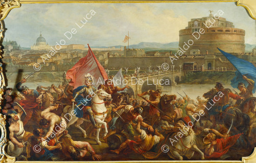 Scena di battaglia di fronte a Castel Sant'Angelo