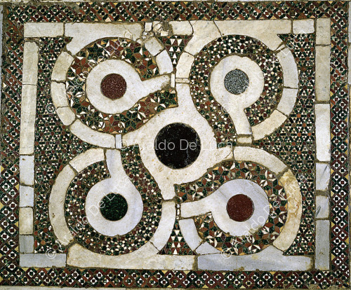 Mosaic floor tiles