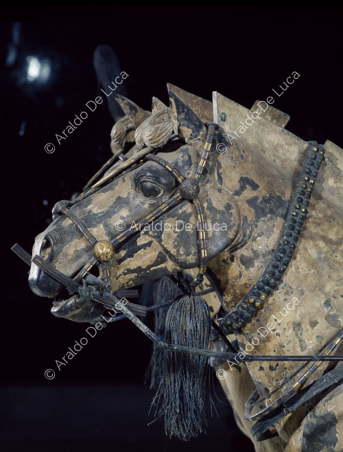 Terrakotta-Armee. Streitwagen und Pferde aus Bronze